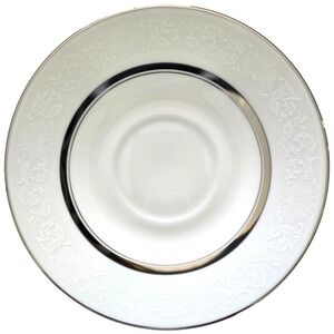 White Echo 6" Saucer by‎ Oxford (Div of Lenox) Bone China